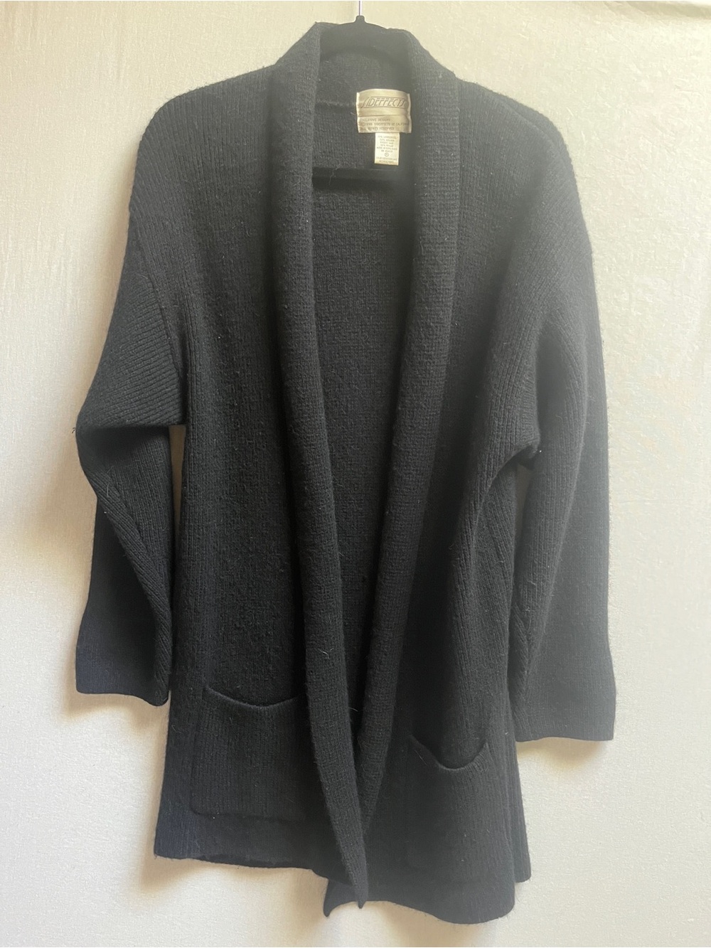 Sideffects Vintage Lambswool Angora Knit Open Front Cardigan Sweater Sz M